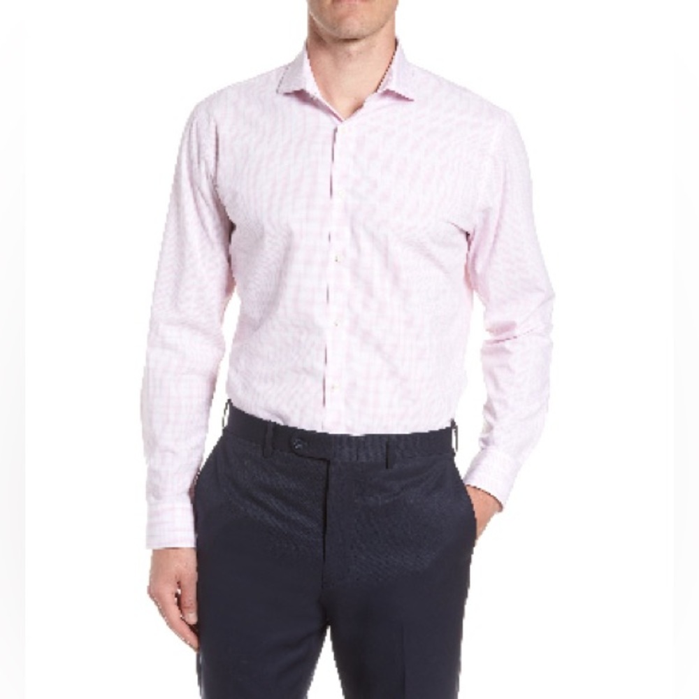 Men's Shop Tech-Smart Trim Fit Plaid Dress Shirt